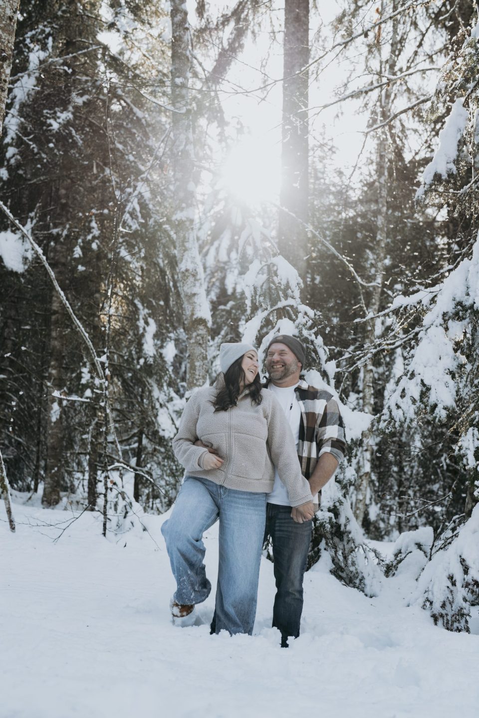 Séance photo couple neige Paccots