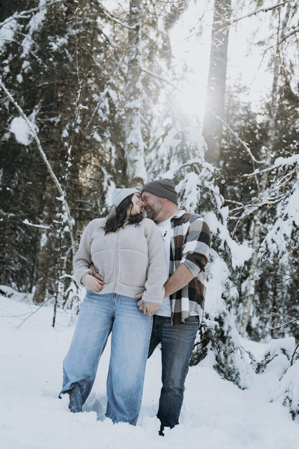 Séance photo couple neige Paccots
