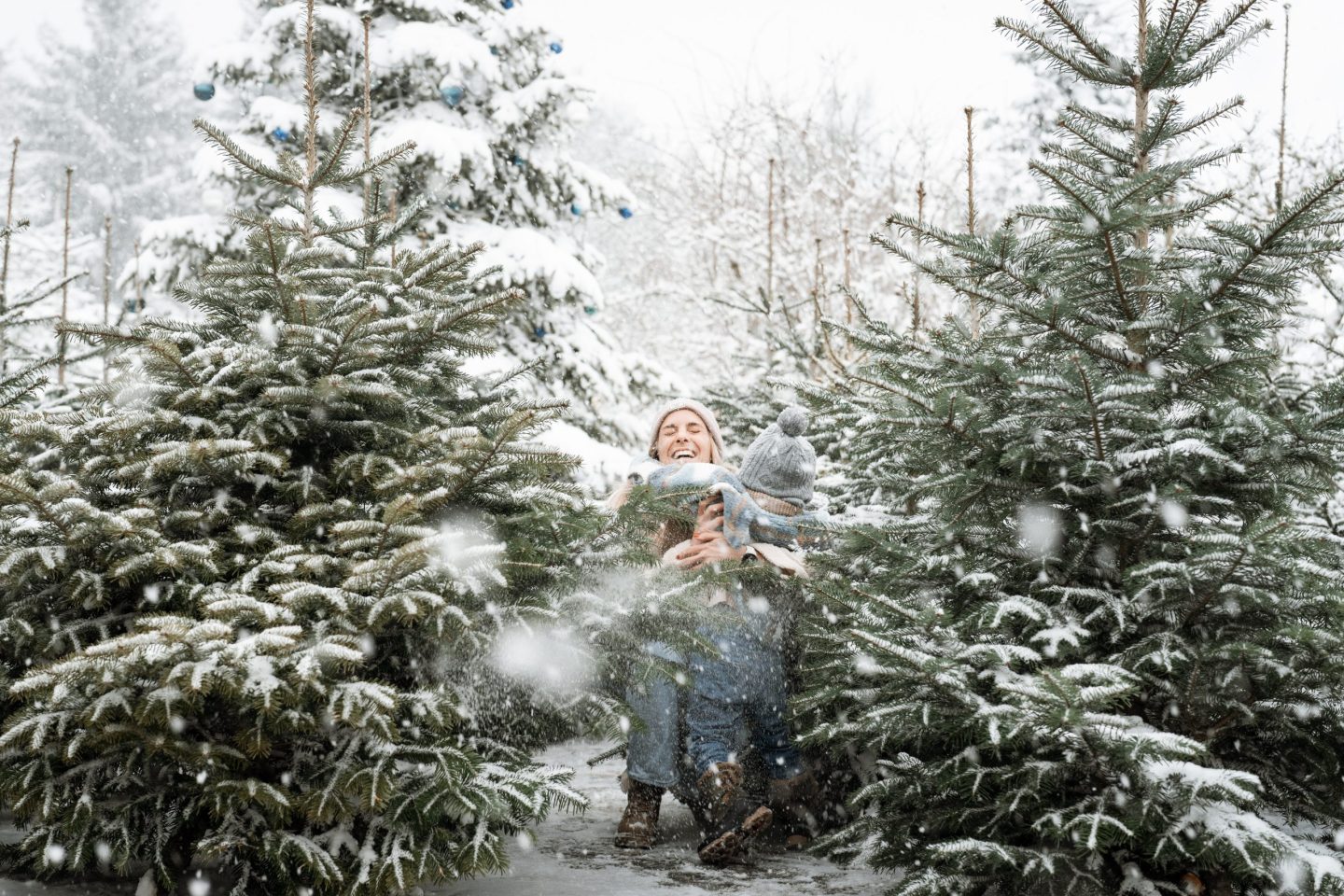 Séance photo famille neige