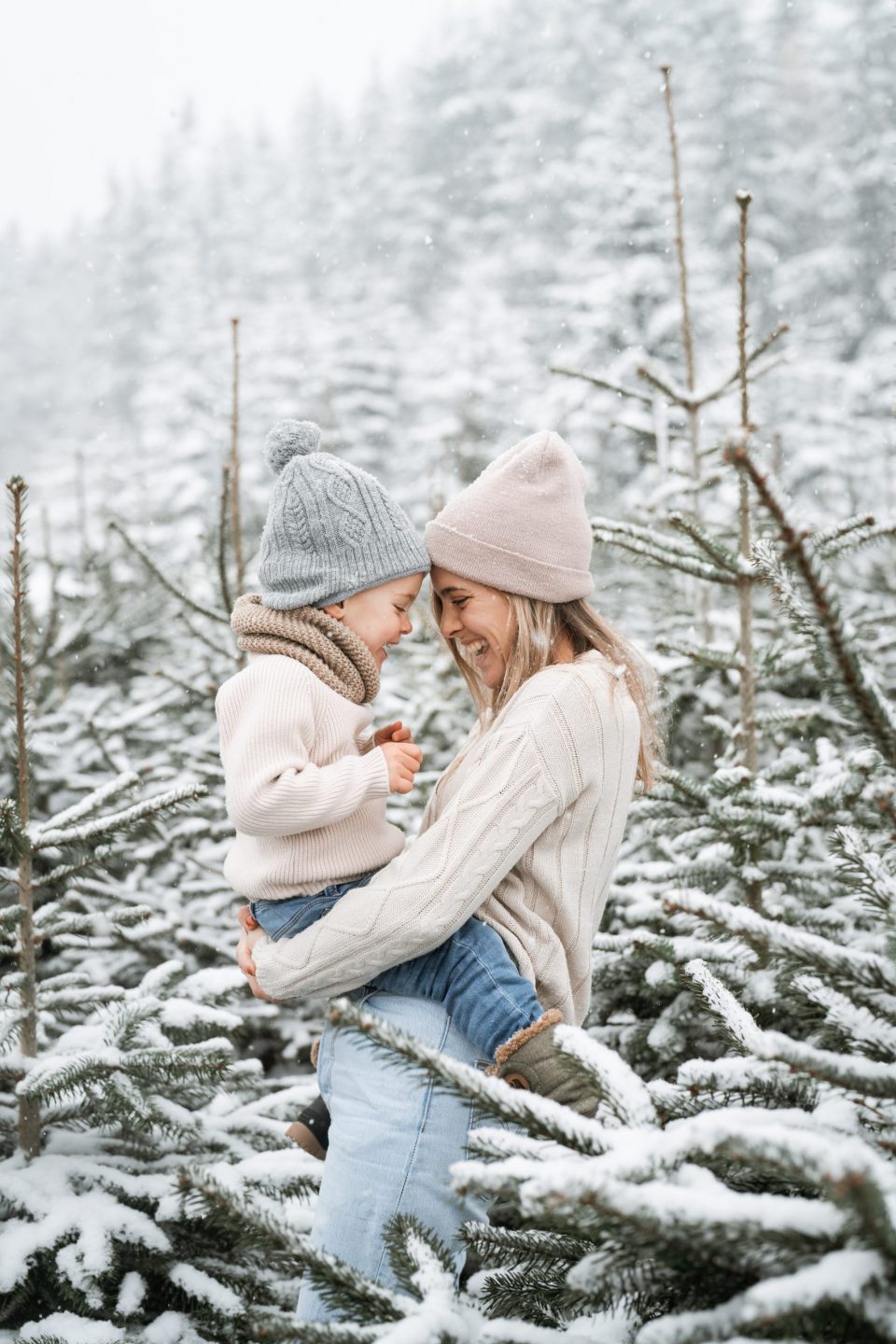 Séance photo famille neige