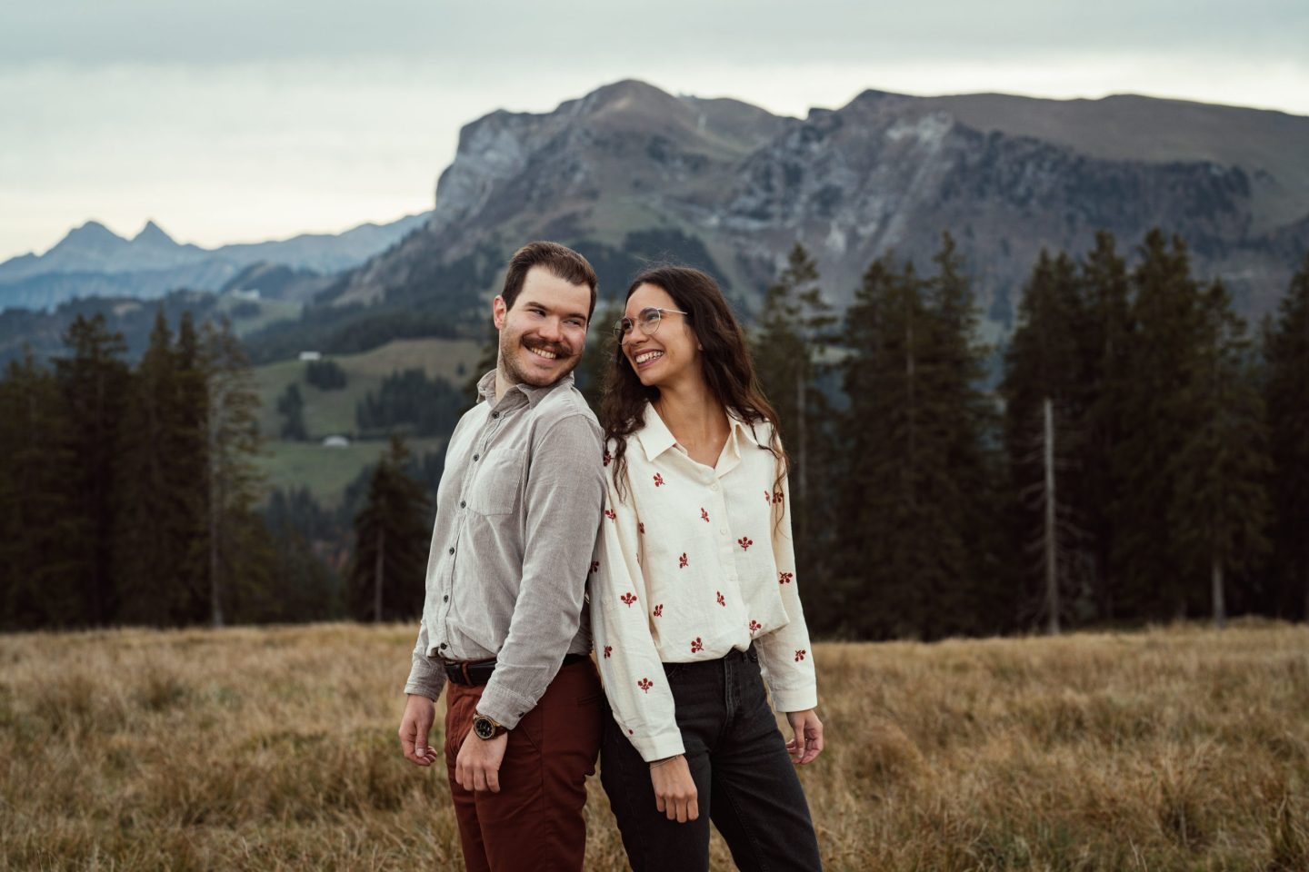 Séance photo engagement montagne Paccots